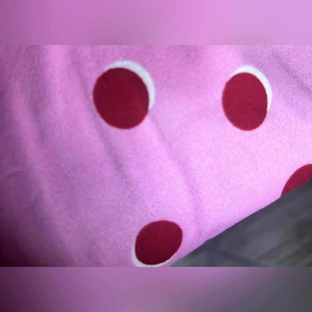 Kate Spade Long Sleeve PJ Pink with Big Red Dots Set - Picture 6 of 7
